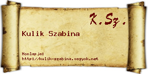 Kulik Szabina névjegykártya