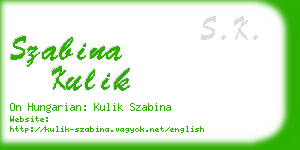 szabina kulik business card